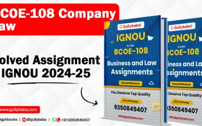 BCOE-108 Company Law Solved Assignment IGNOU 2022-2023