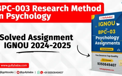 BPC-003 Research Method in Psychology Solved Assignment IGNOU 2022-2023