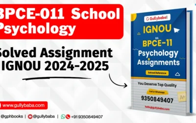 BPCE-011 School Psychology Solved Assignment IGNOU 2022-2023