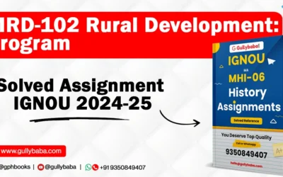 MRD-102 Rural Development: Program Solved Assignment IGNOU 2022-23