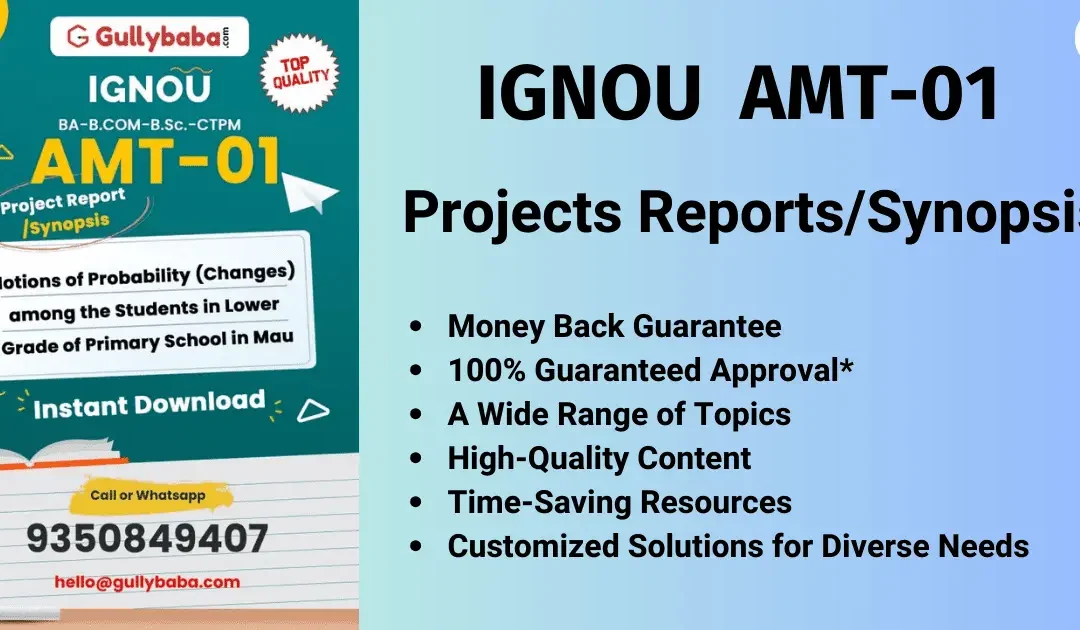 IGNOU AMT 1 Project Reports- The Key Points to Prepare the Synopsis and Report