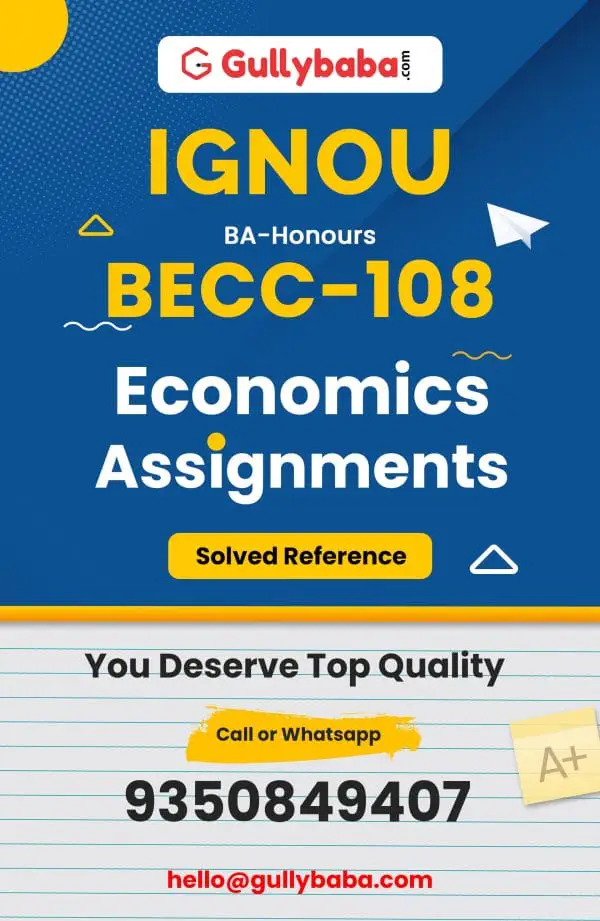 IGNOU BECC-108 Solved Assignment