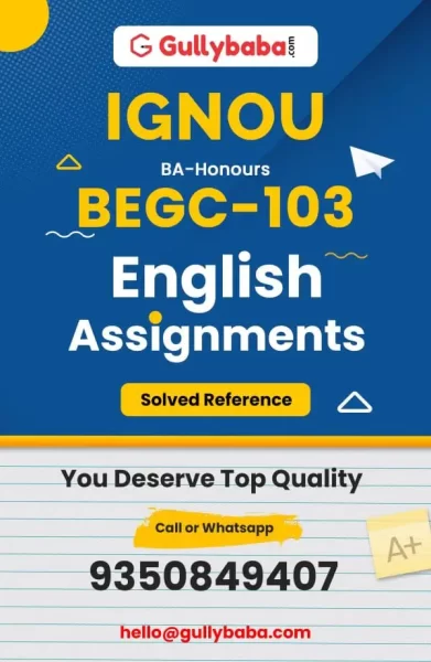 IGNOU BEGC-103 Solved Assignment