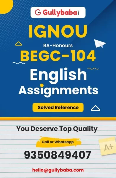 IGNOU BEGC-104 Solved Assignment