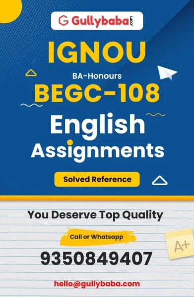 IGNOU BEGC-108 Solved Assignment