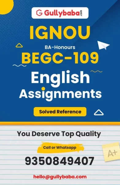 IGNOU BEGC-109 Solved Assignment