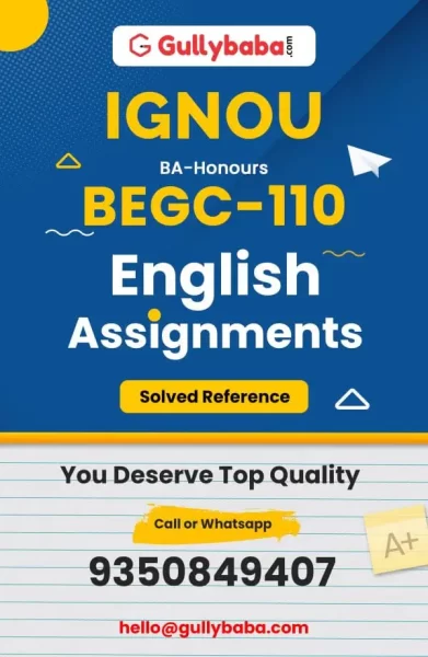 IGNOU BEGC-110 Solved Assignment