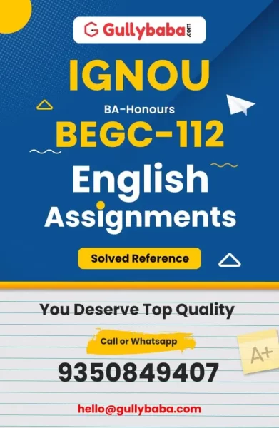IGNOU BEGC-112 Solved Assignment