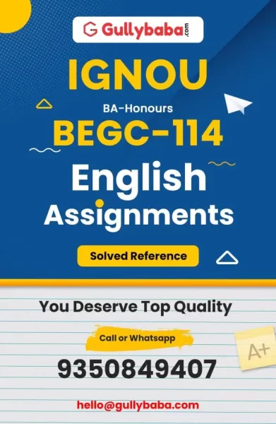 IGNOU BEGC-114 Solved Assignment
