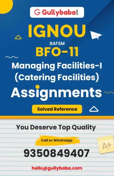 IGNOU BFO-11 Solved Assignment