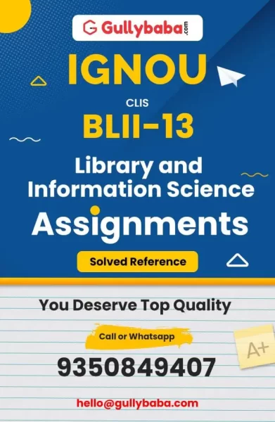 IGNOU BLII-13 Solved Assignment