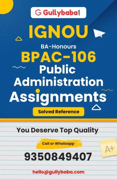 IGNOU BPAC-106 Solved Assignment