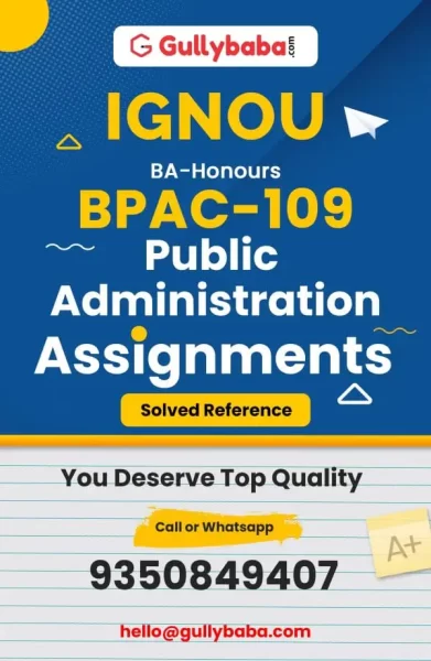 IGNOU BPAC-109 Solved Assignment