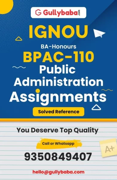 IGNOU BPAC-110 Solved Assignment