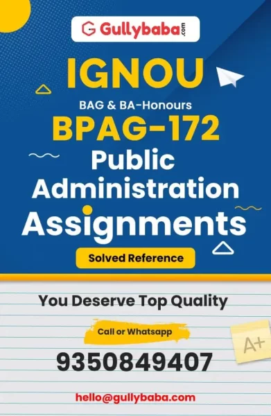 IGNOU BPAG-172 Solved Assignment