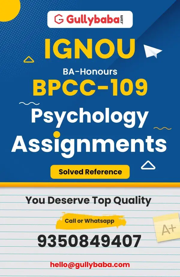 IGNOU BPCC-109 Solved Assignment