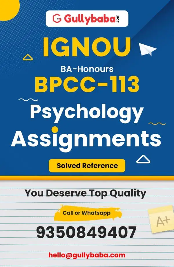 IGNOU BPCC-113 Solved Assignment