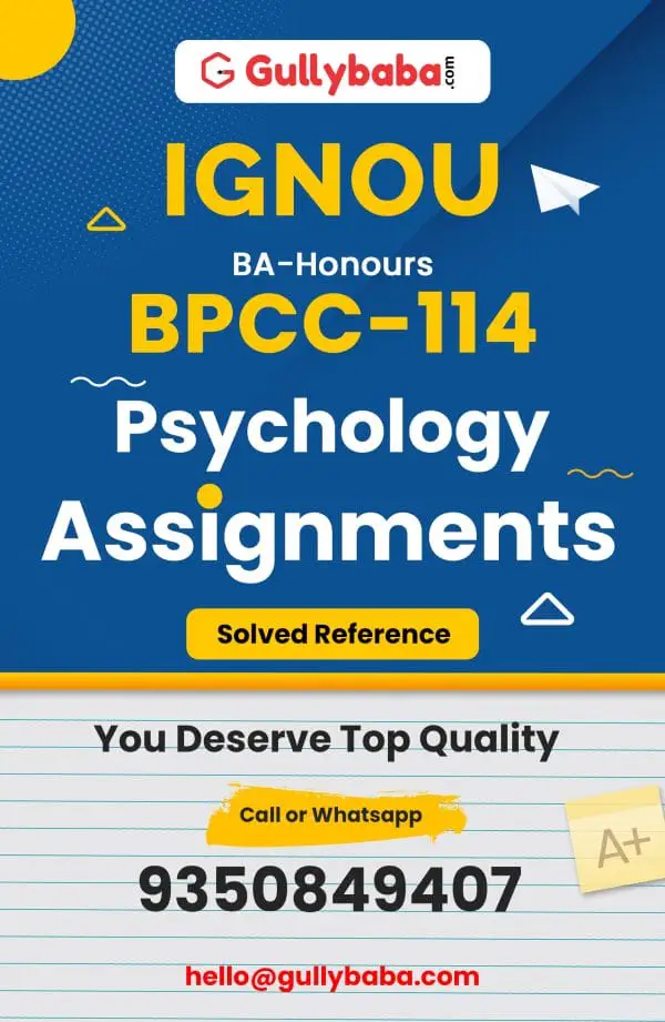 IGNOU BPCC-114 Solved Assignment