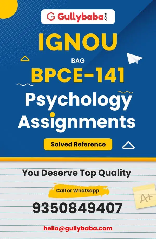 IGNOU BPCE-141 Solved Assignment