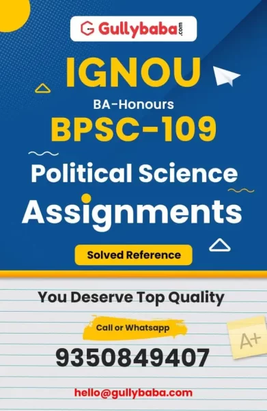 IGNOU BPSC-109 Solved Assignment