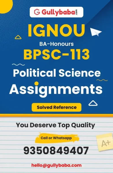 IGNOU BPSC-113 Solved Assignment