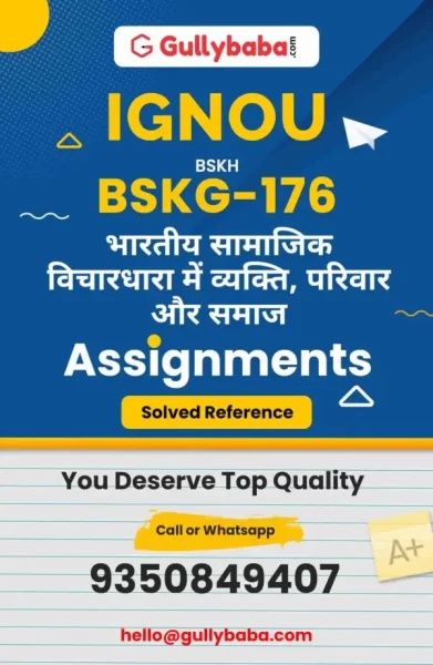 IGNOU BSKG-176 Solved Assignment