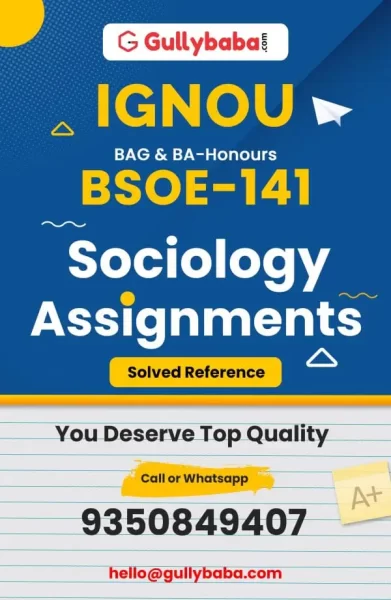 IGNOU BSOE-141 Solved Assignment