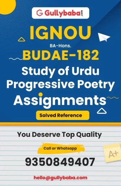 IGNOU BUDAE-182 Solved Assignment