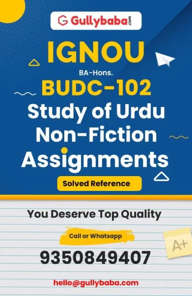 IGNOU BUDC-102 Solved Assignment