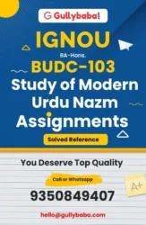 IGNOU BUDC-103 Solved Assignment