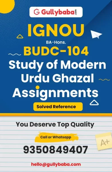 IGNOU BUDC-104 Solved Assignment