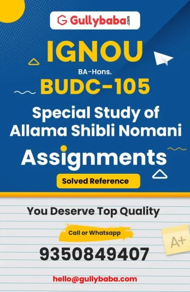 IGNOU BUDC-105 Solved Assignment