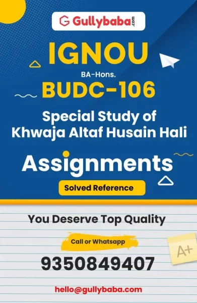 IGNOU BUDC-106 Solved Assignment