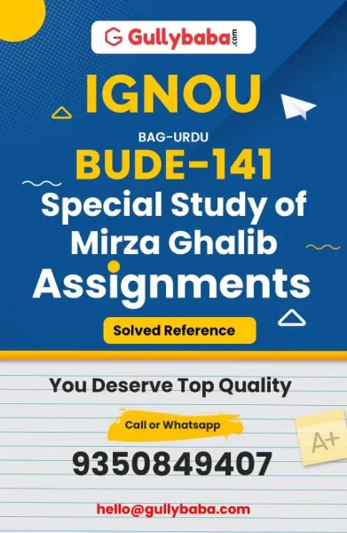 IGNOU BUDE-141 Solved Assignment