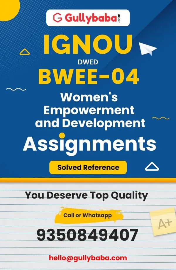 IGNOU BWEE-04 Solved Assignment