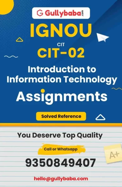 IGNOU CIT-02 Solved Assignment