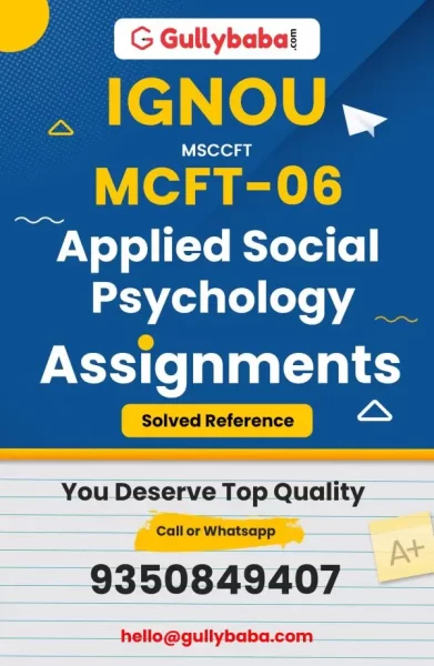 IGNOU MCFT-06 Solved Assignment