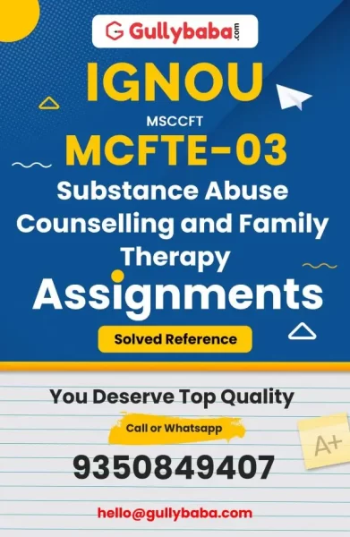 IGNOU MCFTE-03 Solved Assignment