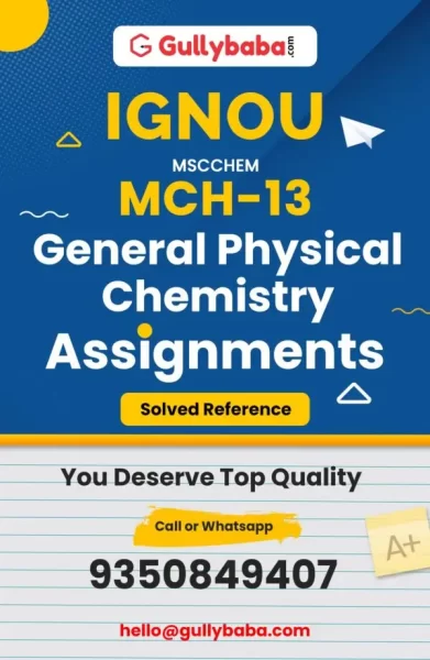IGNOU MCH-13 Solved Assignment