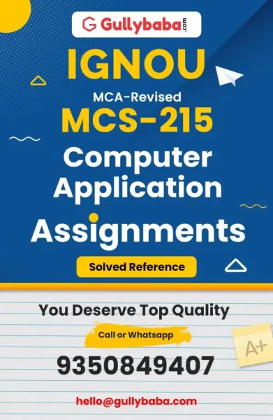 IGNOU MCS-215 Solved Assignment