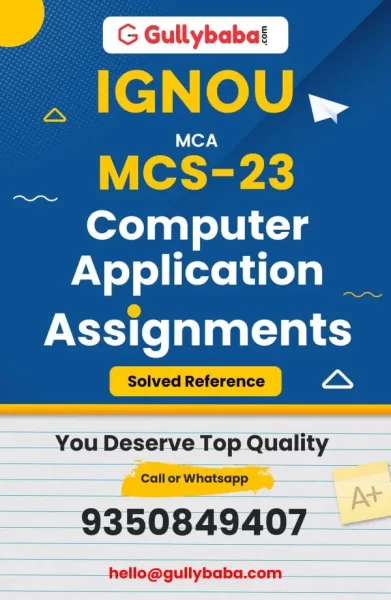 IGNOU MCS-23 Solved Assignment