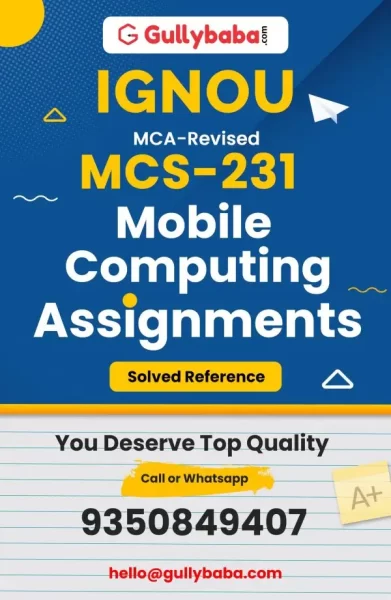 IGNOU MCS-231 Solved Assignment