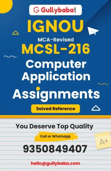 IGNOU MCSL-216 Solved Assignment