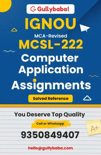 IGNOU MCSL-222 Solved Assignment