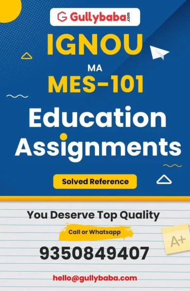 IGNOU MES-101 Solved Assignment