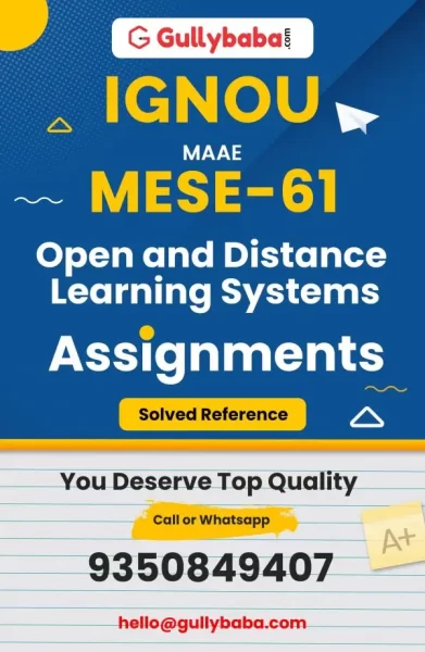 IGNOU MESE-61 Solved Assignment