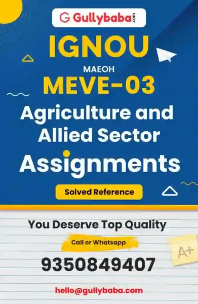 MEVE-03 IGNOU Solved Assignment