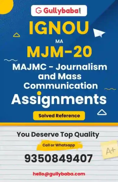 MJM-20 IGNOU Solved Assignment
