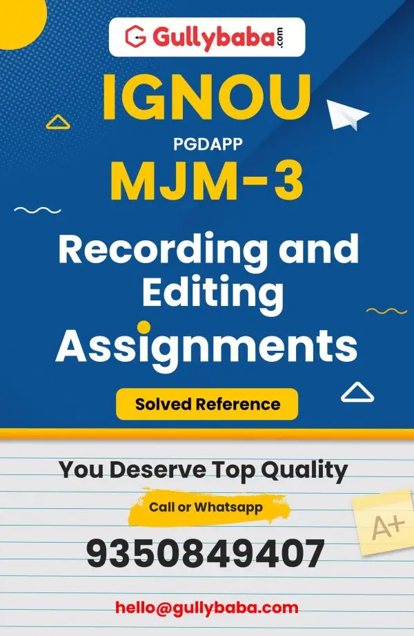 IGNOU MJM-03 Solved Assignment