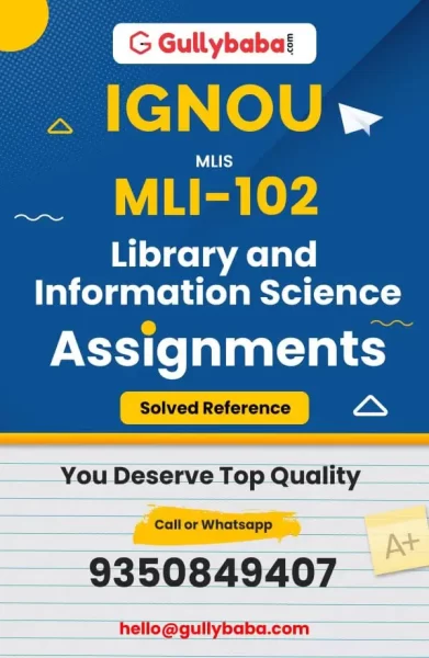 IGNOU MLI-102 Solved Assignment